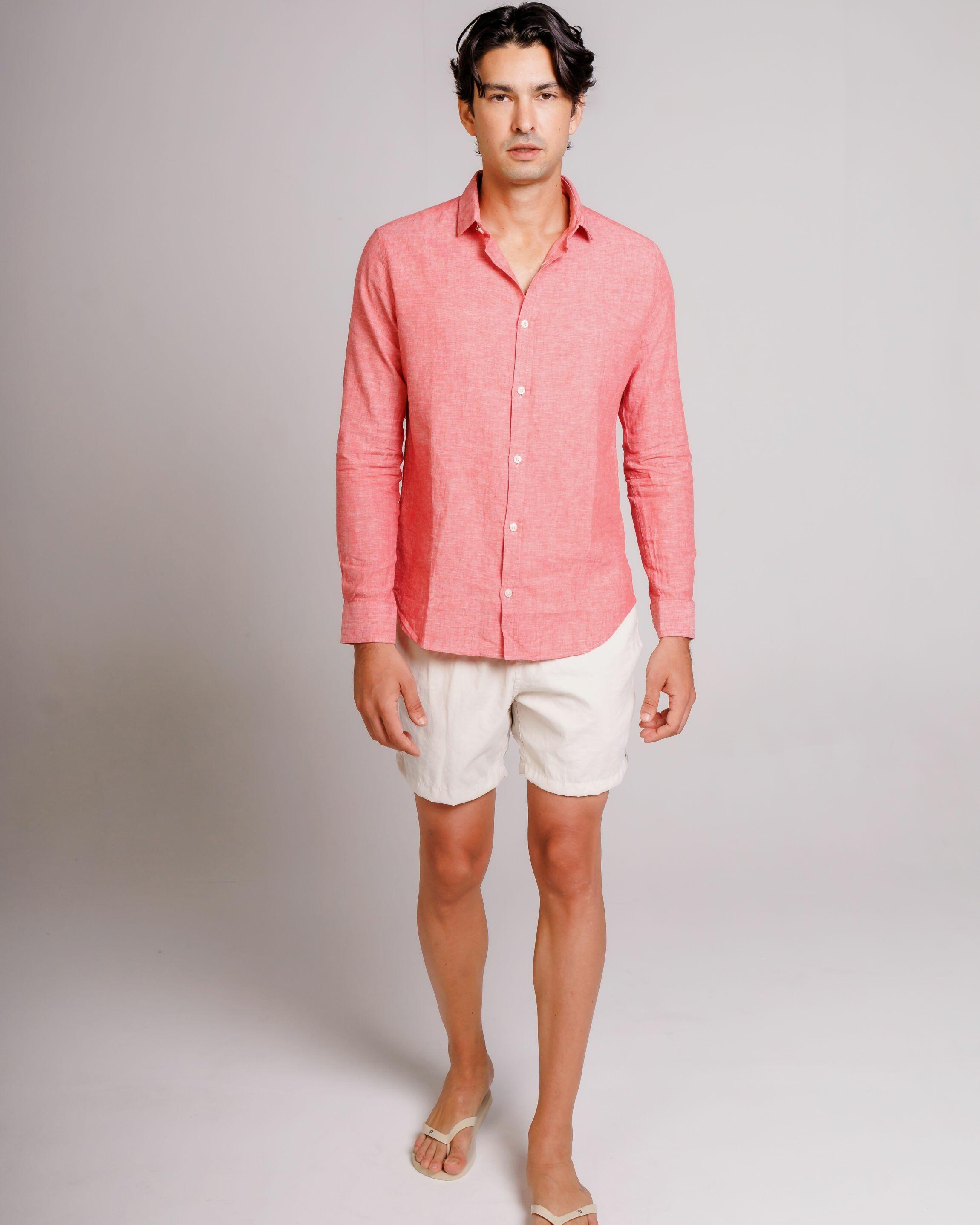 Camisa de Botão ML Linho Pienza Rouge