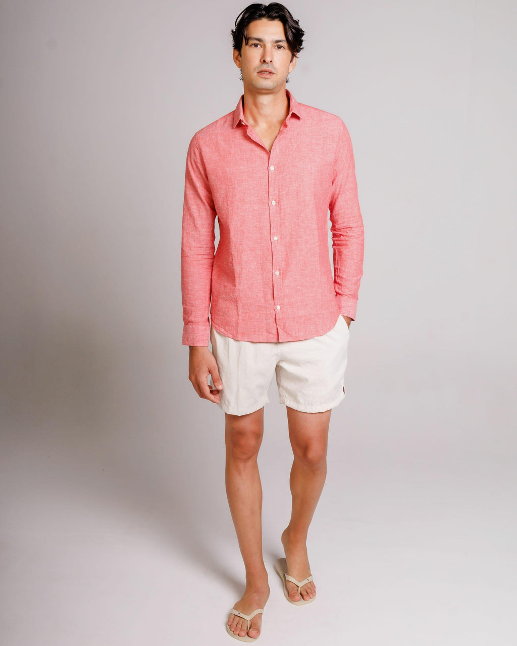 Camisa de Botão ML Linho Pienza Rouge