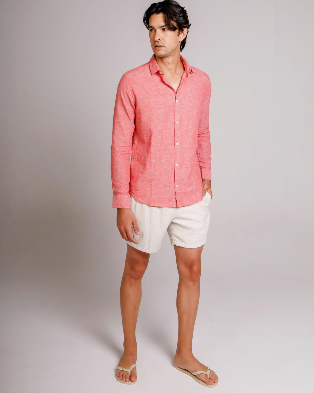 Camisa de Botão ML Linho Pienza Rouge