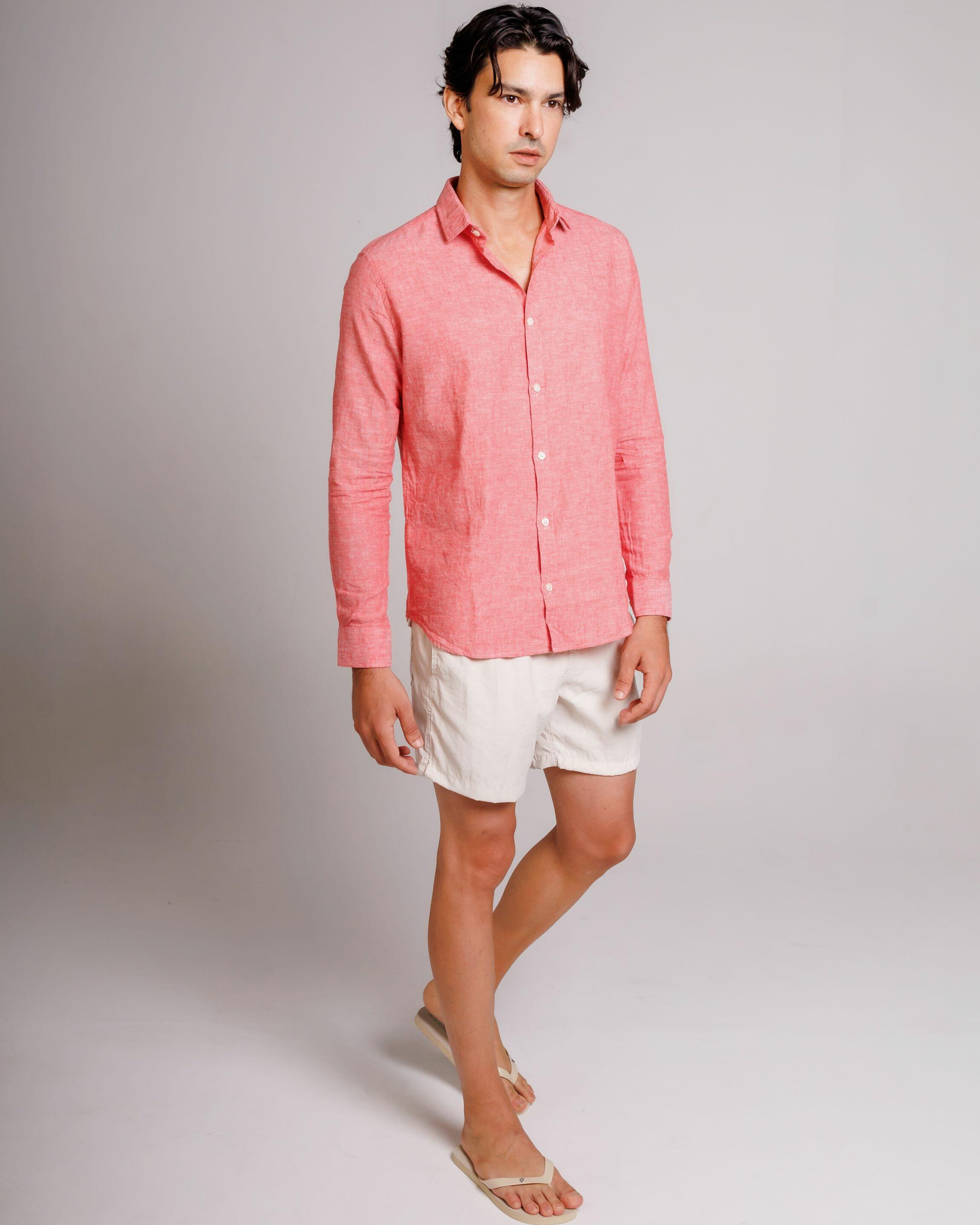 Camisa de Botão ML Linho Pienza Rouge