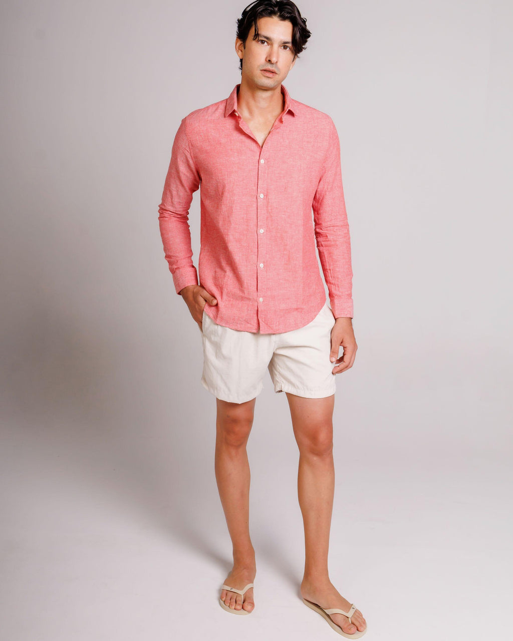 Camisa de Botão ML Linho Pienza Rouge