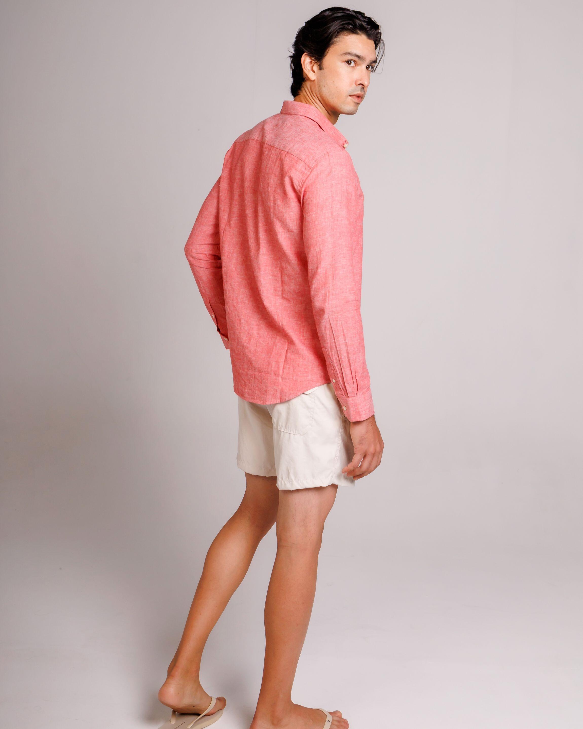 Camisa de Botão ML Linho Pienza Rouge
