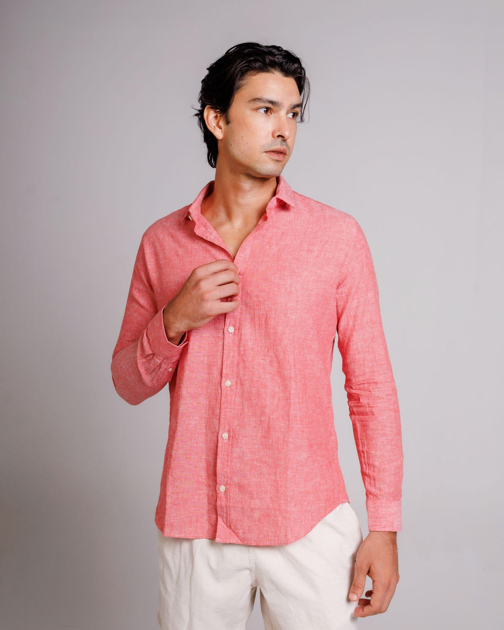 Camisa de Botão ML Linho Pienza Rouge