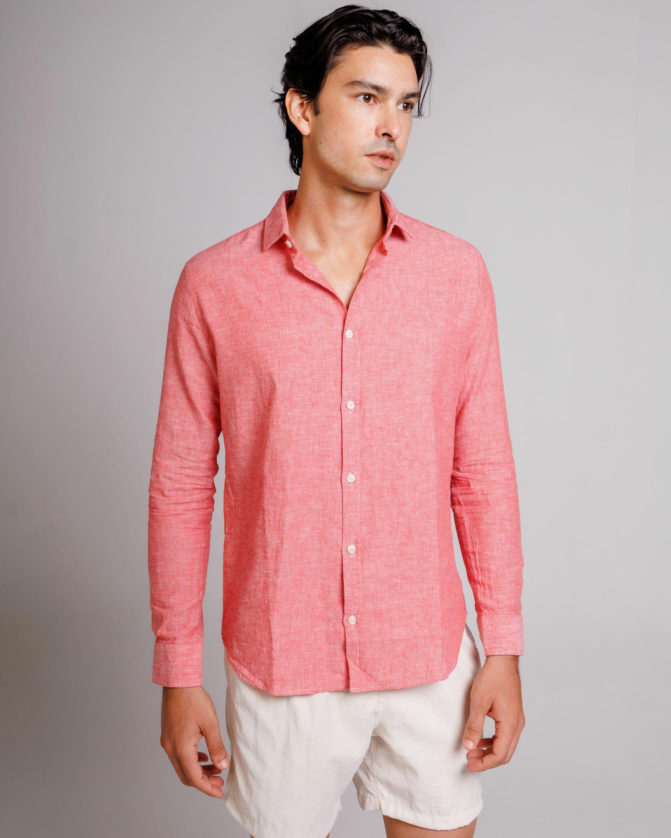Camisa de Botão ML Linho Pienza Rouge