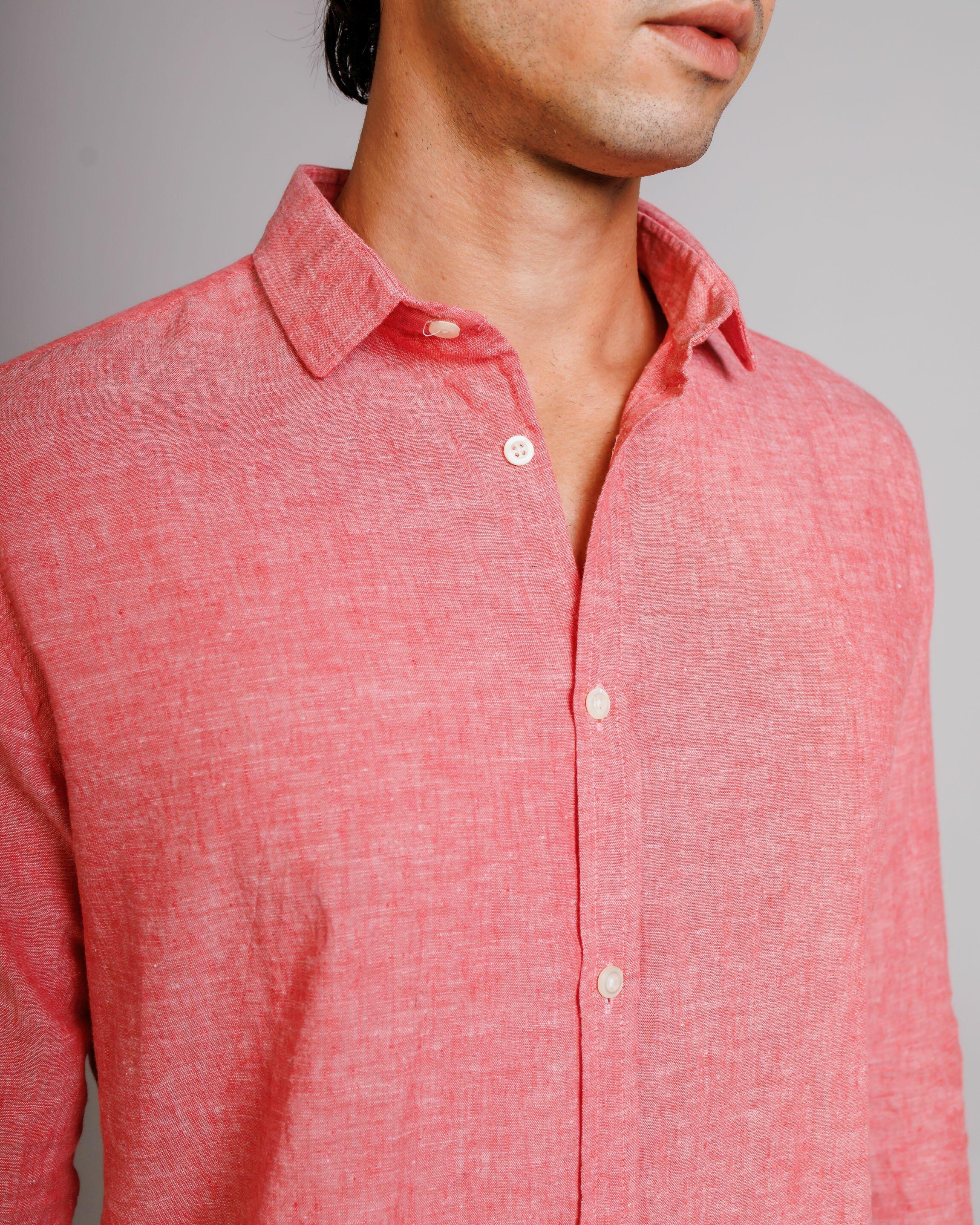 Camisa de Botão ML Linho Pienza Rouge