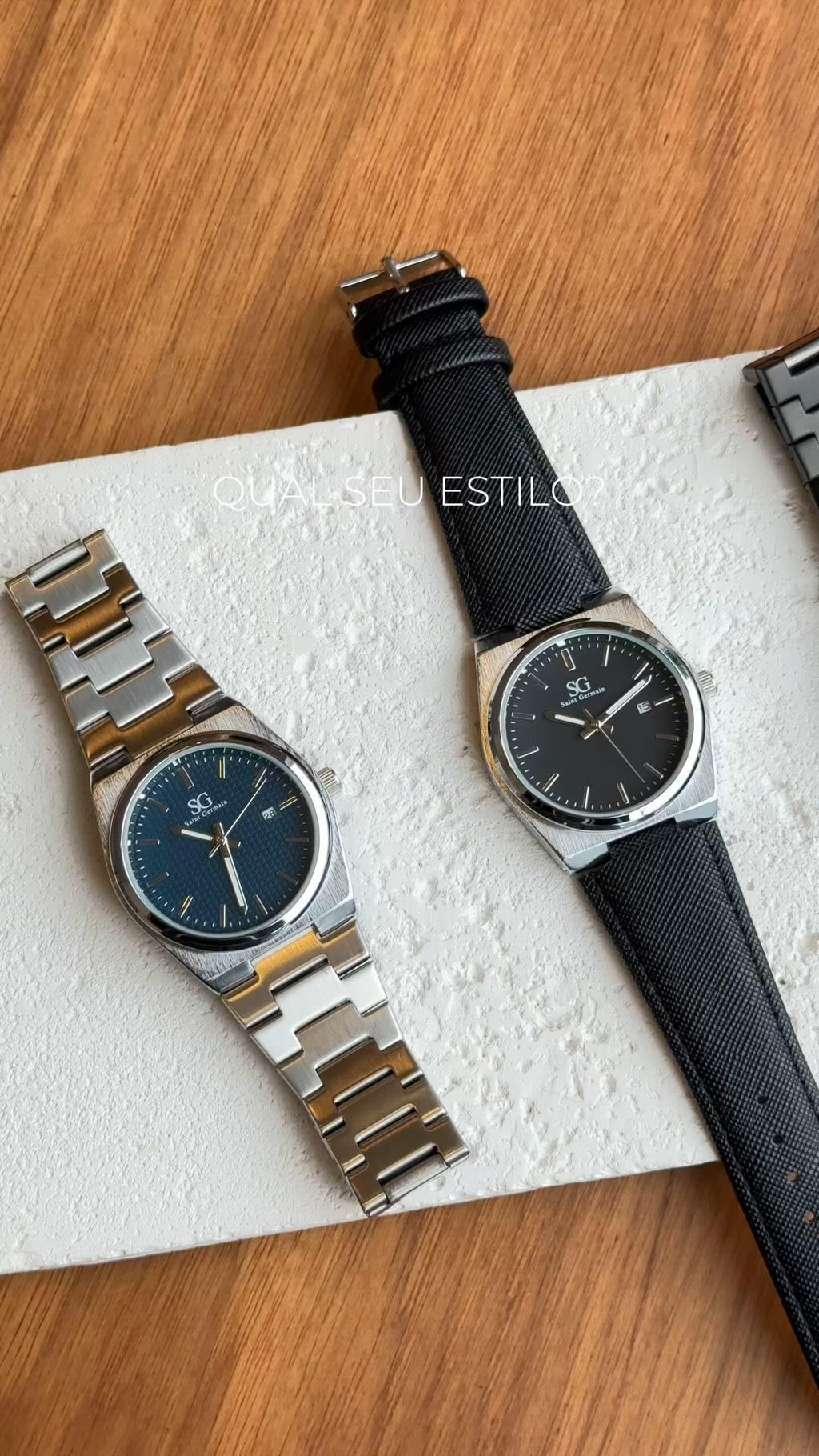 Relogio Masculino Quadrado Hudson Date Caixa Prata Pulseira Preta