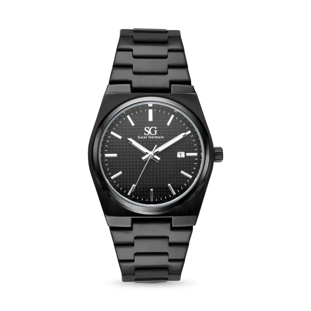 Relogio Masculino Quadrado Hudson Date Preto com Fundo Preto