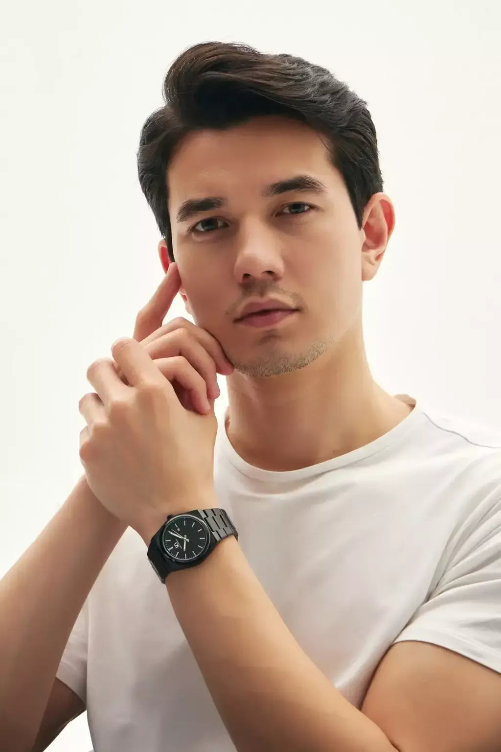 Relogio Masculino Quadrado Hudson Date Preto com Fundo Preto