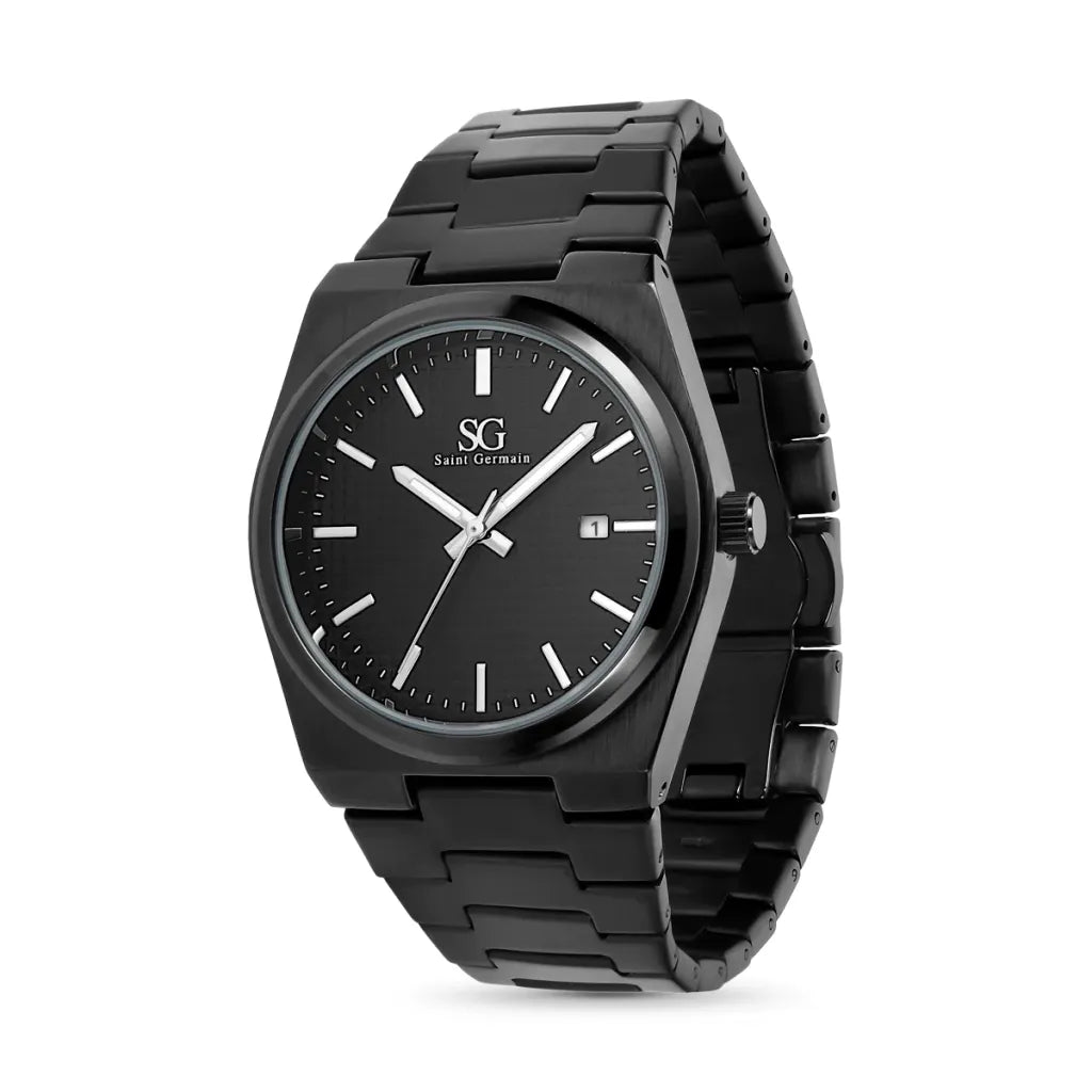 Relogio Masculino Quadrado Hudson Date Preto com Fundo Preto