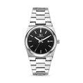 Relogio Masculino Quadrado Hudson Date Prata com Fundo Preto