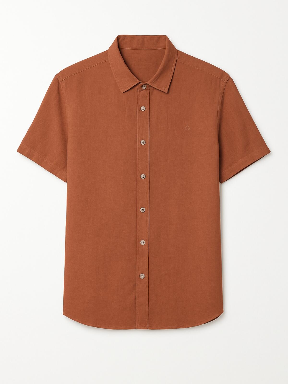 Camisa de Botão MC Linho Cambraia Wood