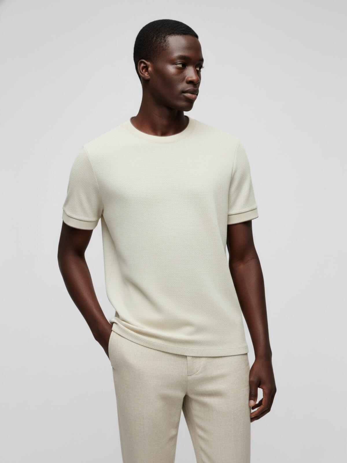 Camiseta Texture Offwhit