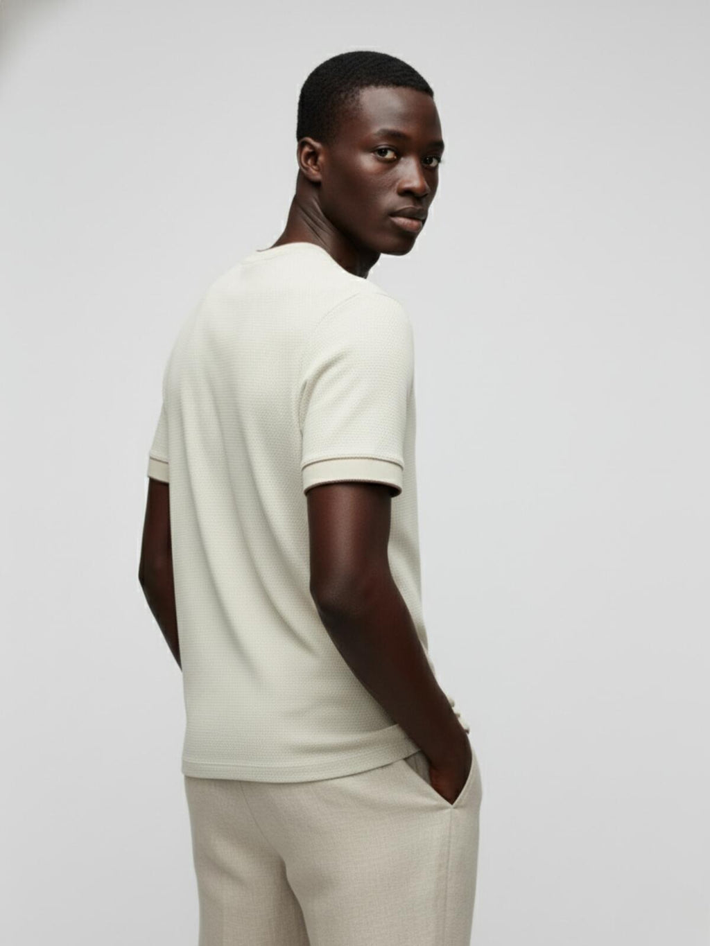 Camiseta Texture Offwhit