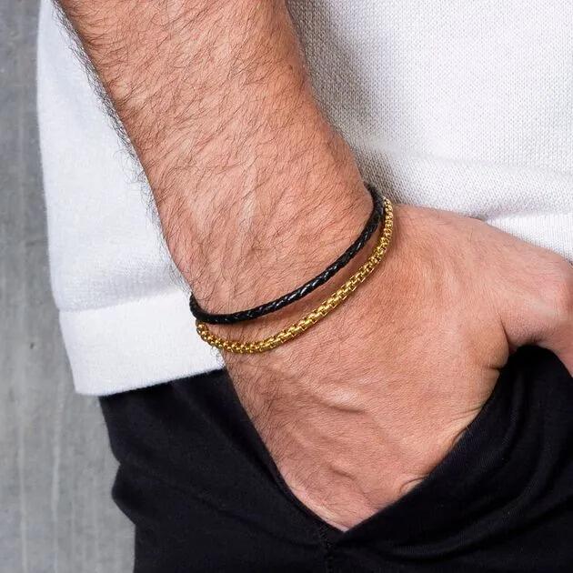 Pulseira Aco Lemmy Dourado Aj Ouro