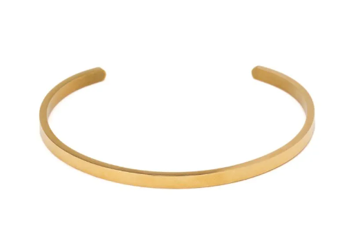 Pulseira Aco Bracelete Slim Dourado U