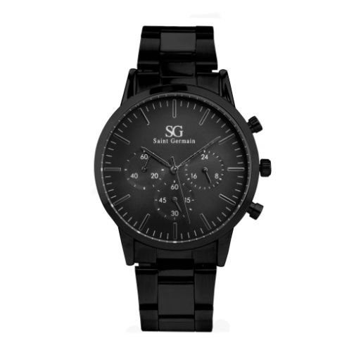 Relógio Masculino Preto Saint Germain Chrono Full Black 42mm