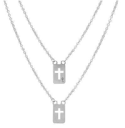 Colar Aco Corrente Escapulario Clausius Silver Prata