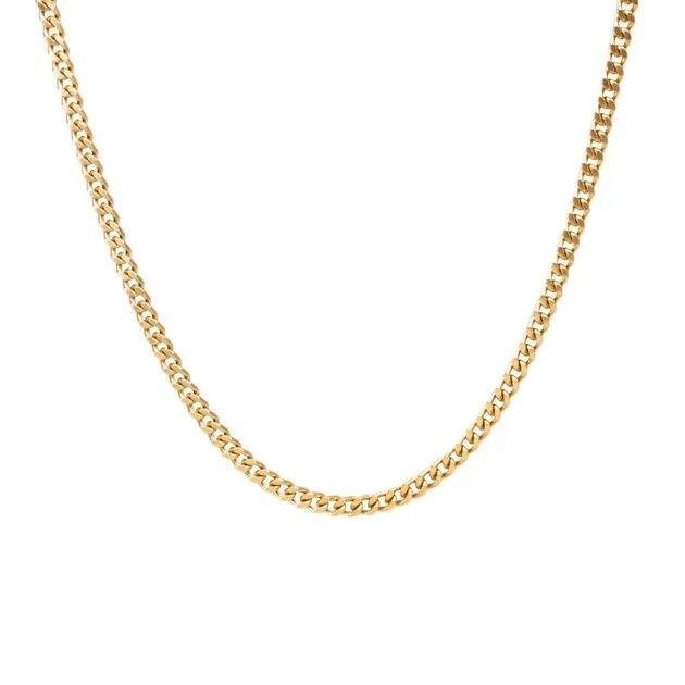 Colar Aco Corrente Curb 5mm Dourado