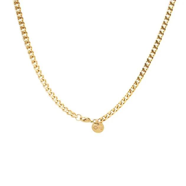 Colar Aco Corrente Curb 5mm Dourado