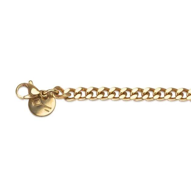 Colar Aco Corrente Curb 5mm Dourado