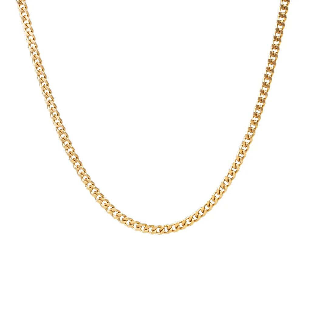Colar Aco Corrente Curb 5mm Dourado