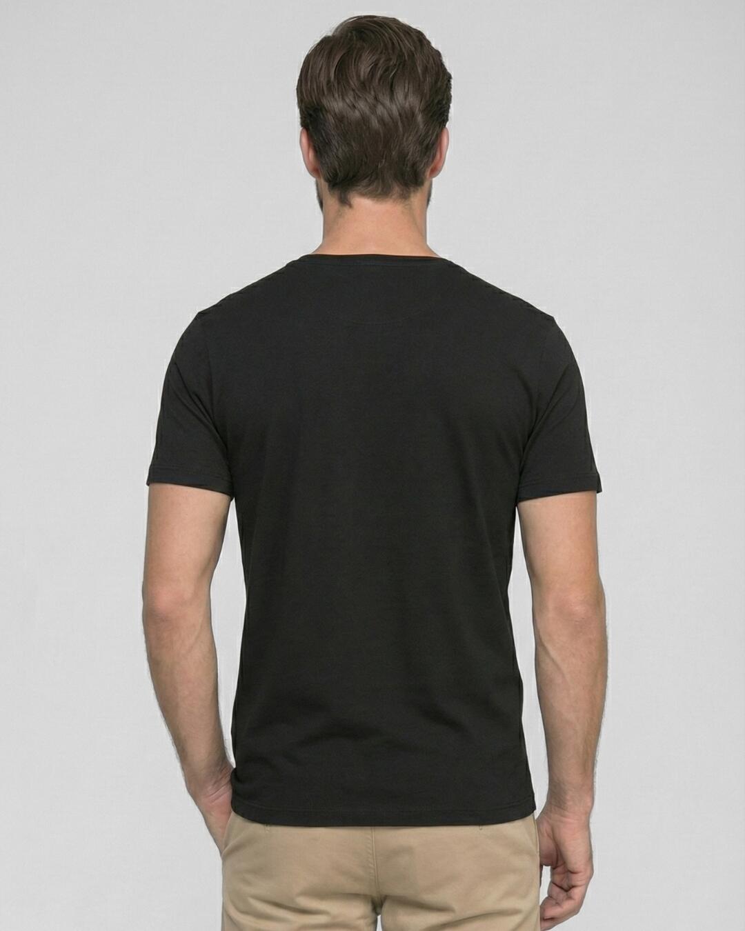 Camiseta Henley Black