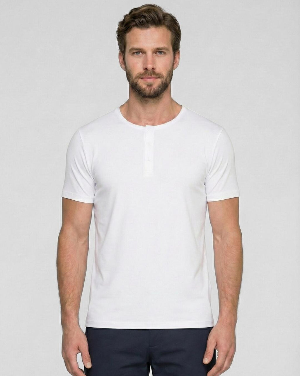 Camiseta Henley Branc