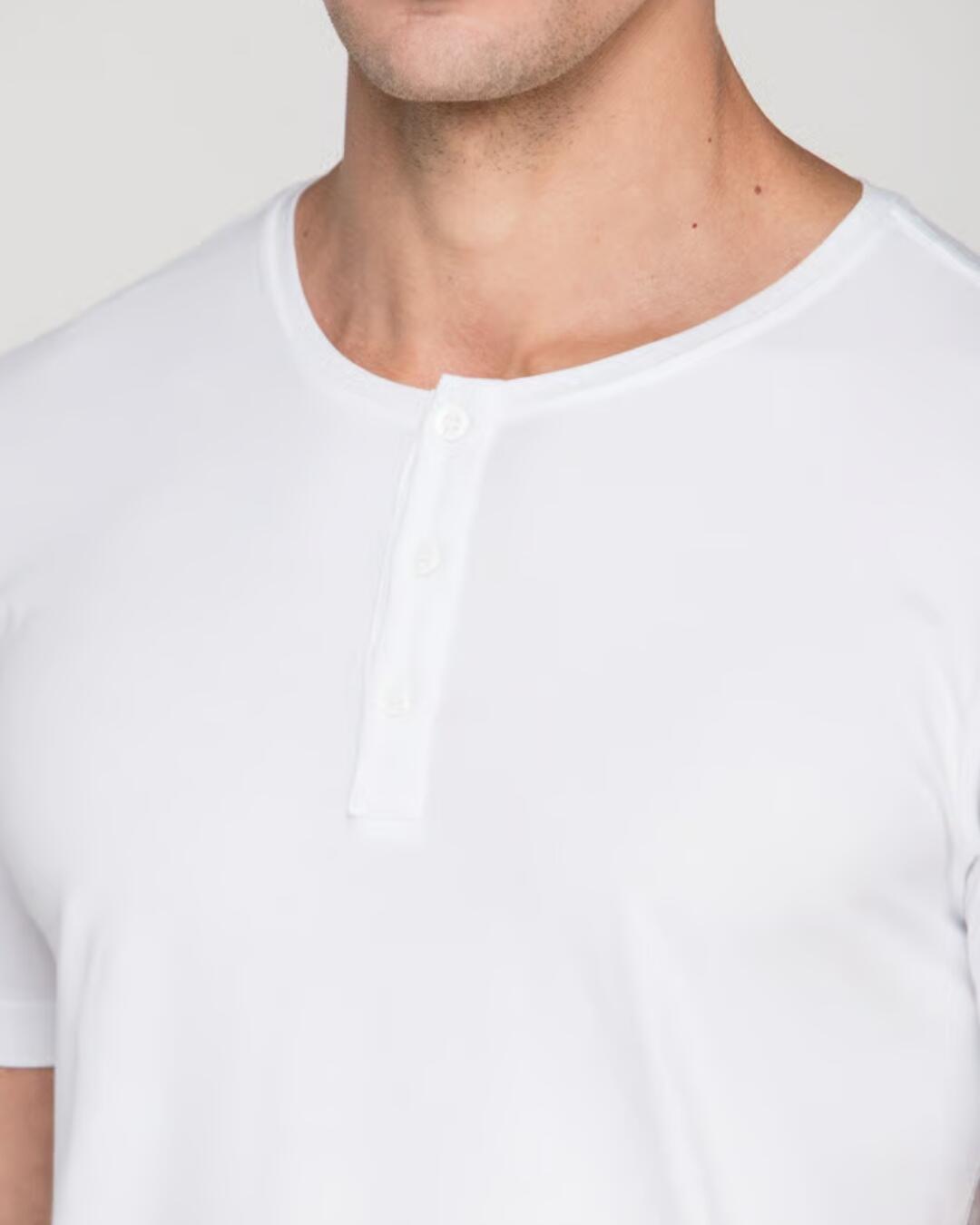 Camiseta Henley Branc