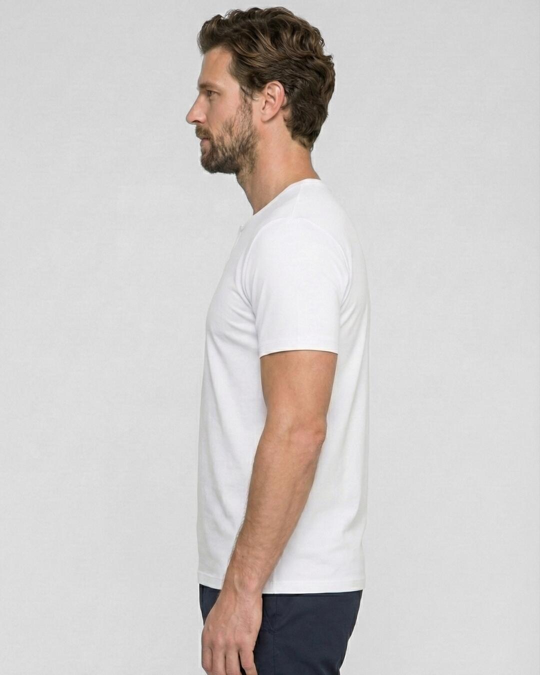Camiseta Henley Branc