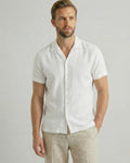 Camisa de Botão MC Cubana Puro Linho Ivory
