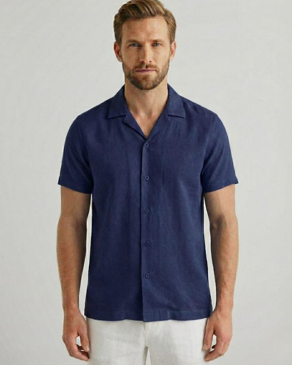 Camisa de Botão MC Cubana Puro Linho Santori