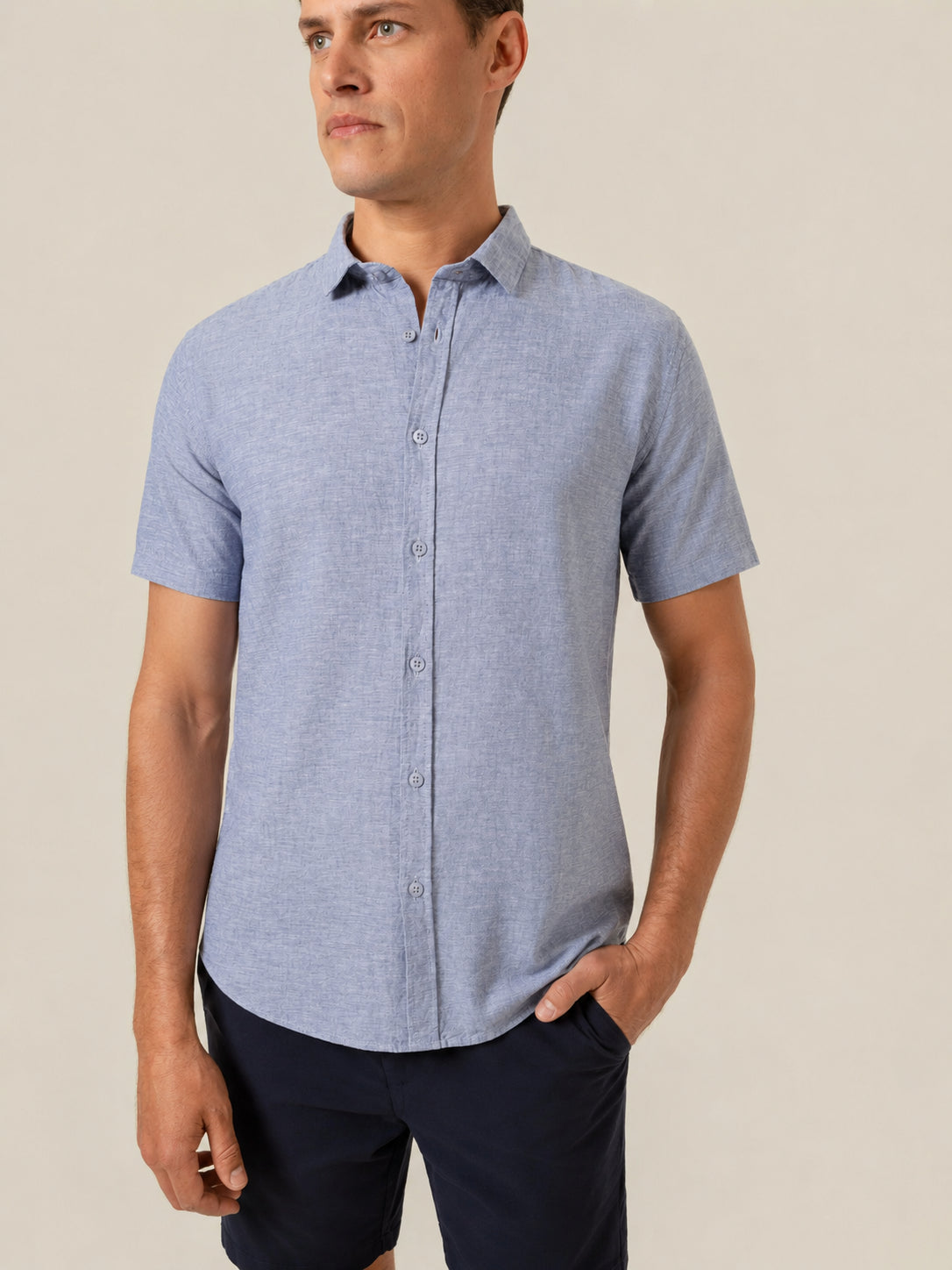 Camisa de Botão MC Linho Pienza Flint