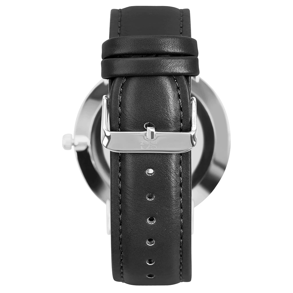 Relógio Masculino Preto Pulseira De Couro Murray Black Hill 40mm