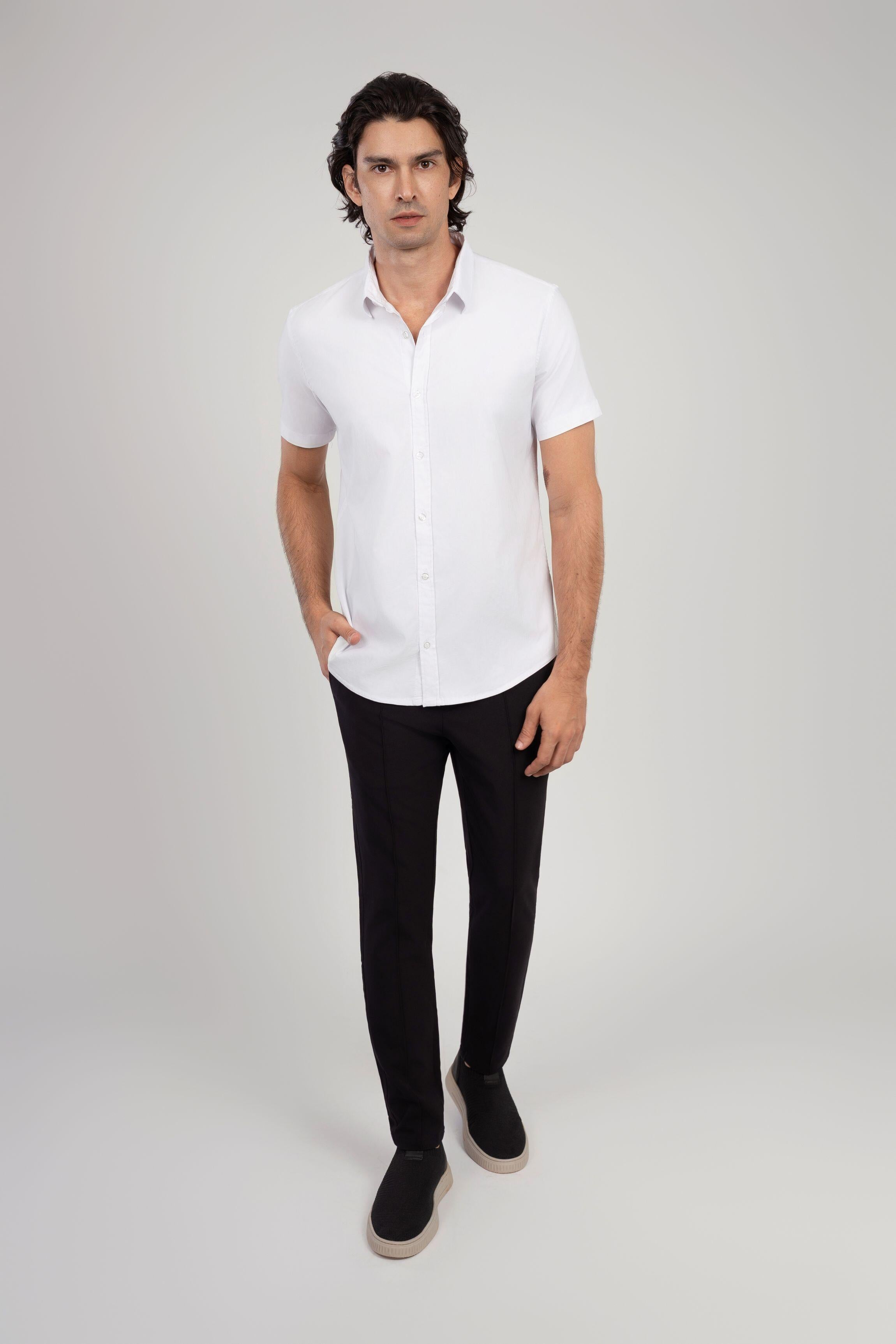 Camisa de Botão MC Viscose Modena White