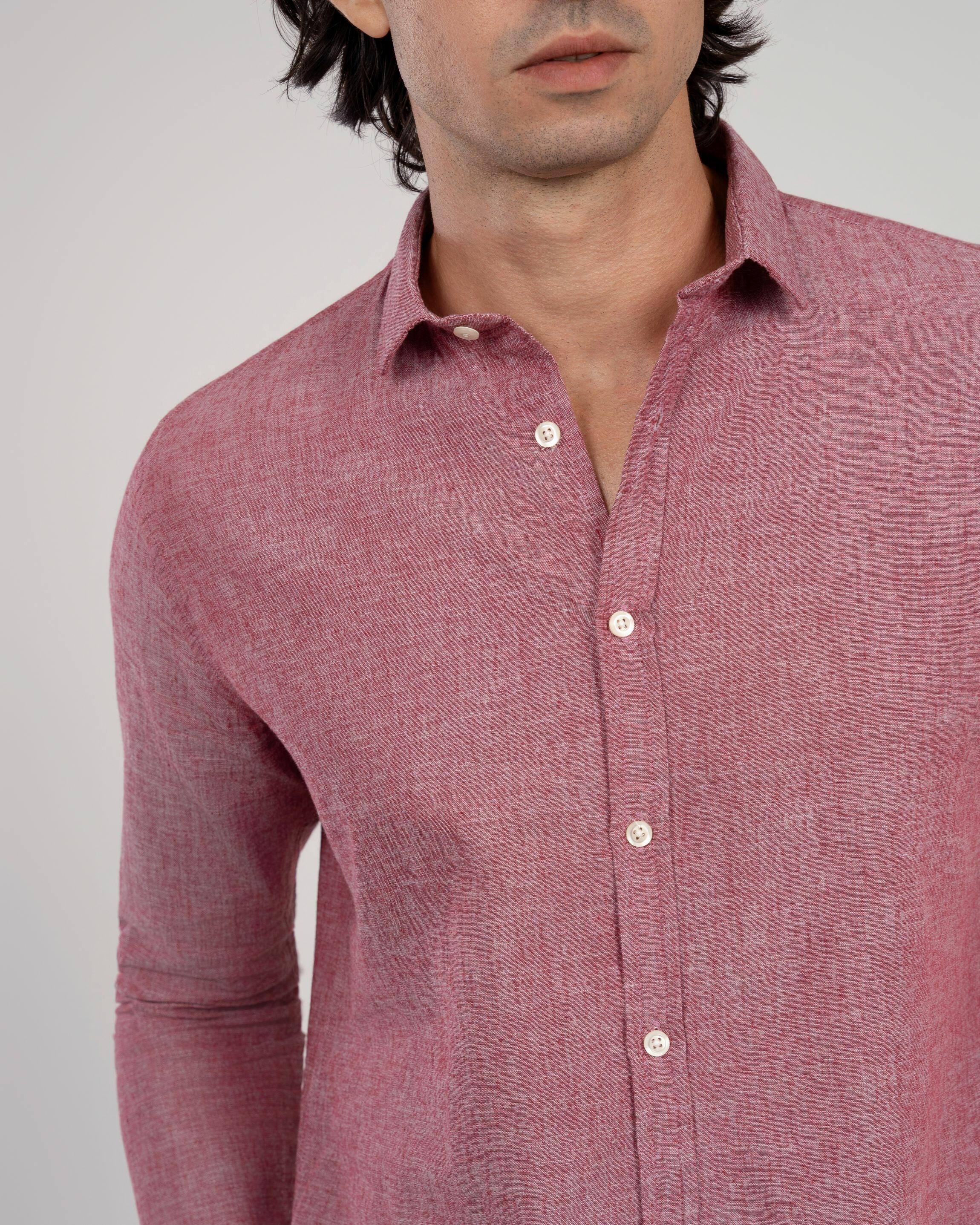 Camisa de Botão ML Linho Pienza Bordô