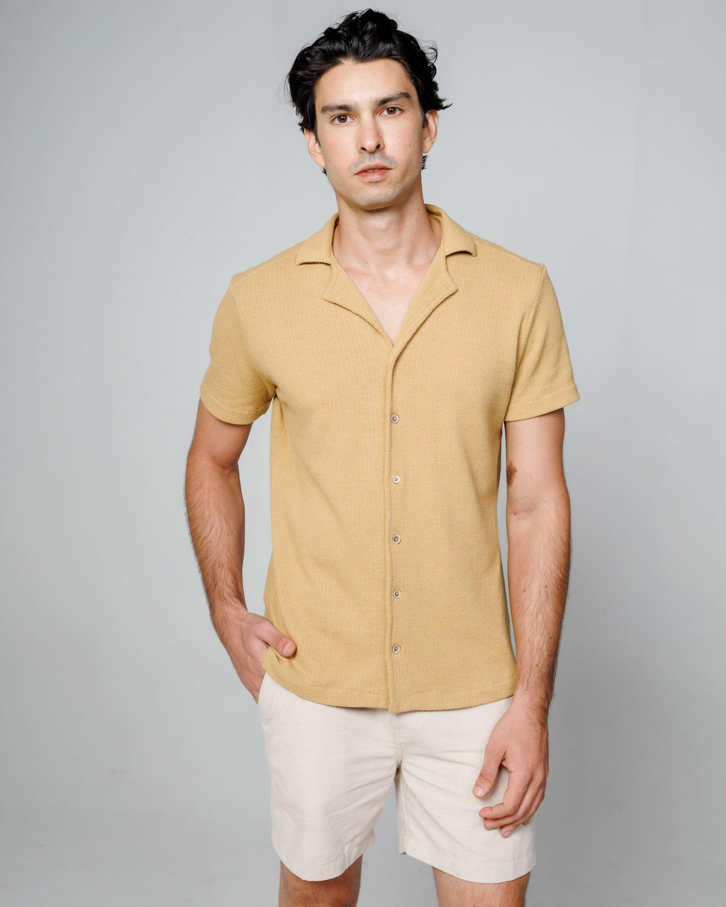 Camisa de Botão MC Havana Bege