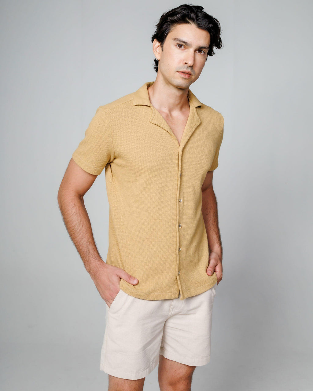 Camisa de Botão MC Havana Bege
