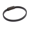 Pulseira Aco Couro Arnault Preto M