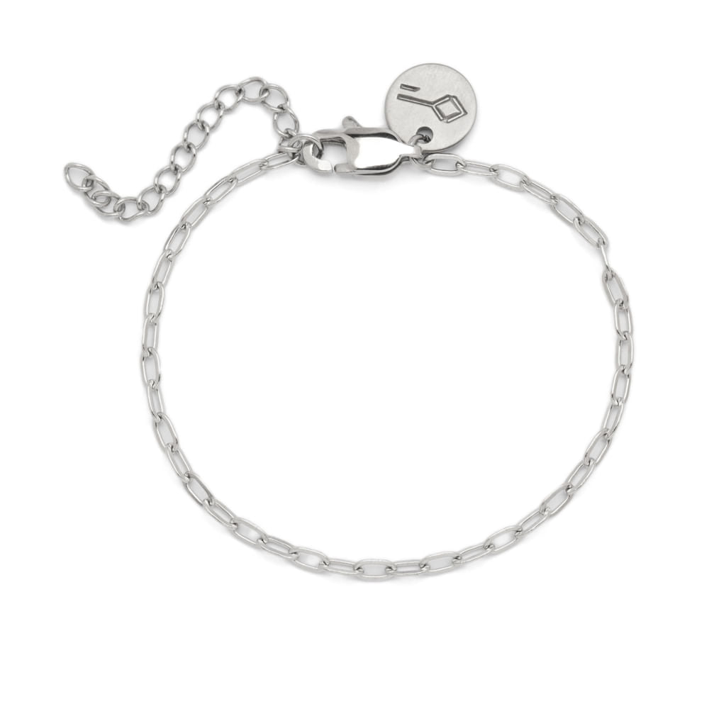 Pulseira Aco Corrente Fosse Niquel