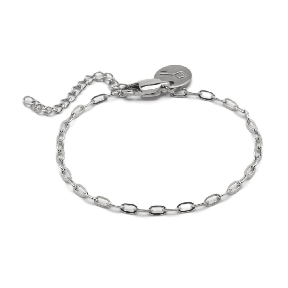 Pulseira Aco Corrente Fosse Niquel