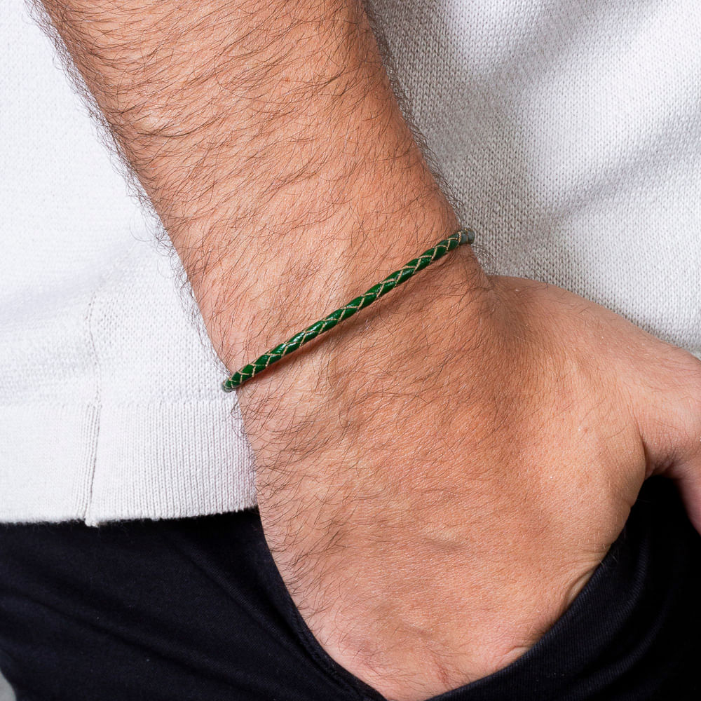 Pulseira Jurgen de Couro Verde