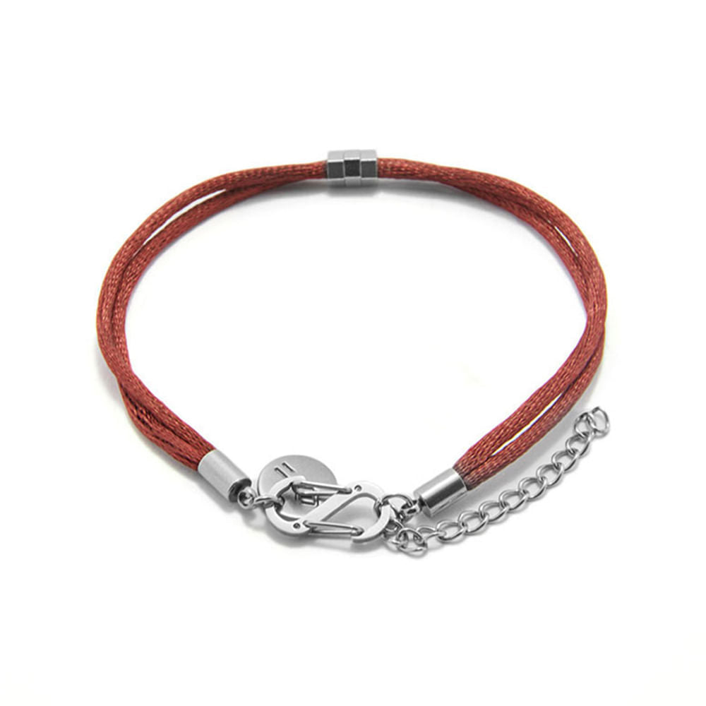 Pulseira Matiz Oasis Bordô de Cetim e Aço