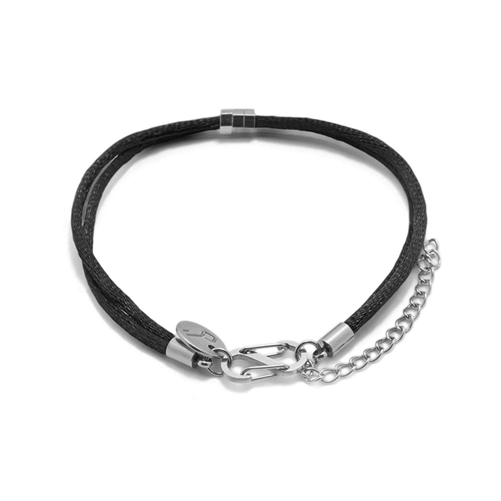 Pulseira Matiz Oasis Preto de Cetim e Aço