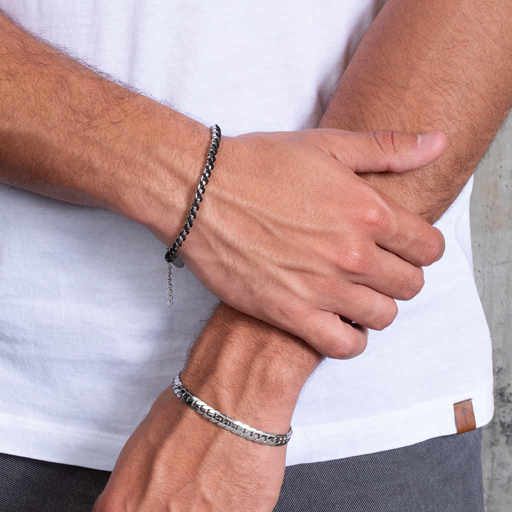 Pulseira Aco Obama Preto Niquel Aj