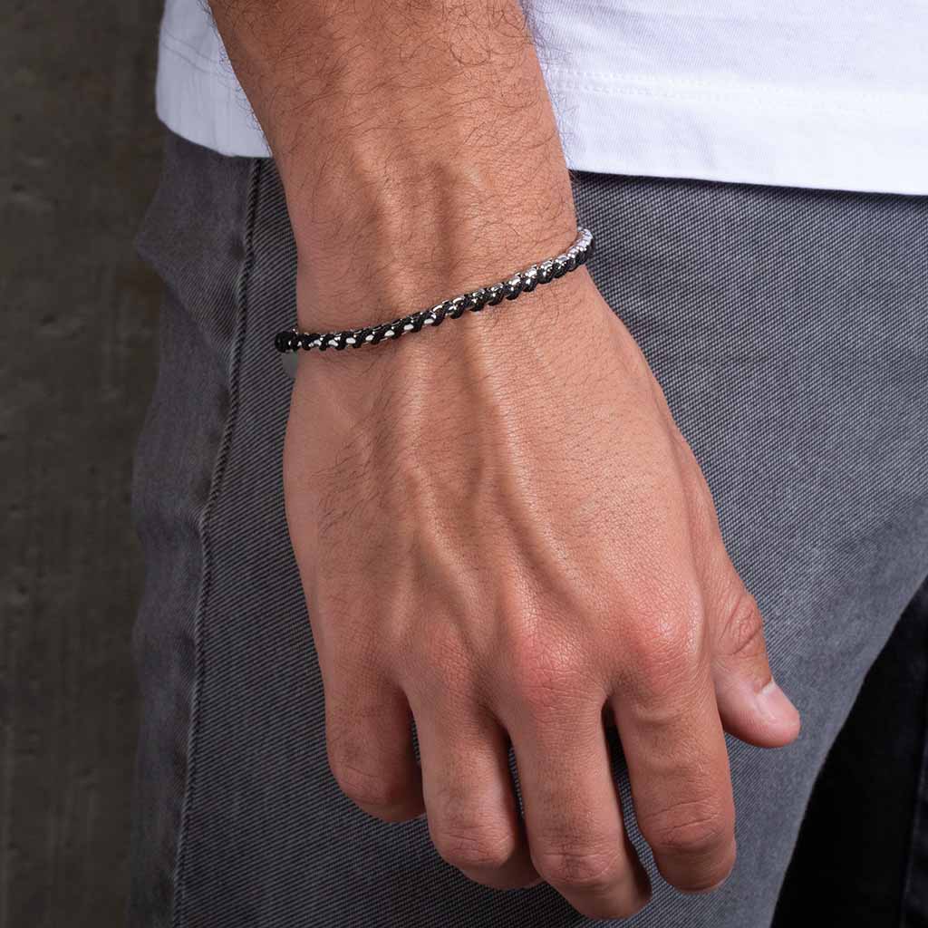 Pulseira Aco Obama Preto Niquel Aj