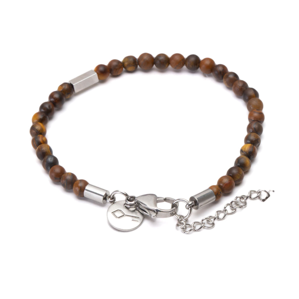 Pulseira Zeng de Pedra Natural Olho de Tigre Marrom